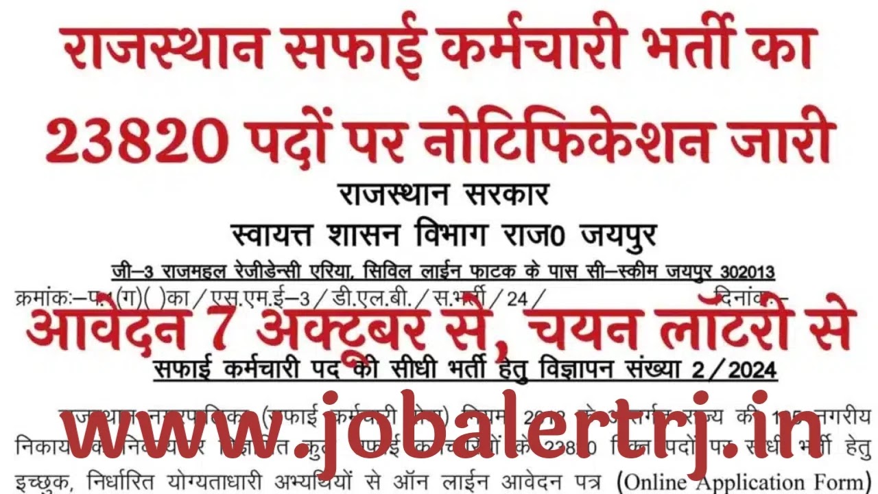 Rajasthan Safai Karamchari Recruitment 2024