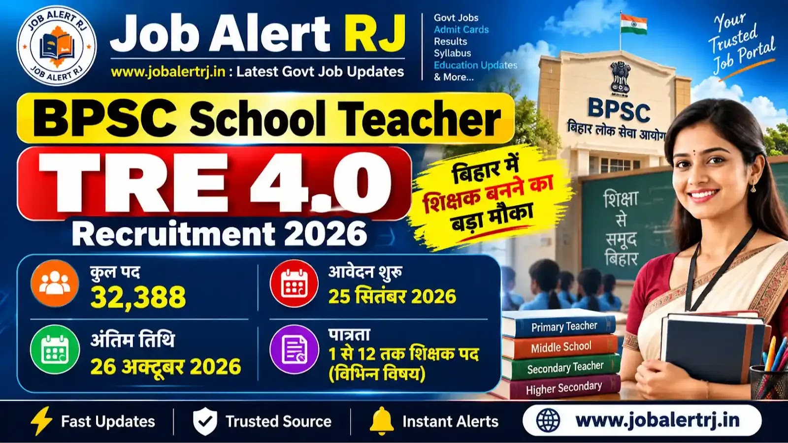 BPSC TRE 4.0 Recruitment 2026 School Teacher Vacancy